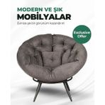 Prestige Milano Style Berjer | Tay Tüyü Kumaşlı Modern Tekli Koltuk | Ergonomik & Konforlu Dinlenme Koltuğu - Füme