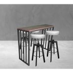 Presto Bar Masası ve 4 ( Dört ) Adet Beyaz Bar Taburesi - 101 x 106 x 40 cm