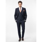Presto Erkek 6 Drop U Yelekli Slim Takım Elbise Lacivert 787-200 - 46