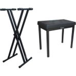 Presto Klavye Org Sehpası Standı ve Piyano Taburesi NW/DBL Metal Siyah Tasarım ile Dayanıklı