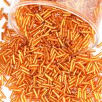 Prettme 4000 adet boru şeklinde boncuk, 7 x 2 mm, bileklikler için boncuklar, tüp boncuklar, düz boru boncuklar, boncuklar, küçük cam boncuklar, el işi boncukları, kendin yap kolye, küpe, el işi için, turuncu
