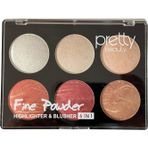 Pretty 6 Lı Makyaj Seti 3 Allık + 3 Highlighter 01 - Pb426