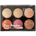 Pretty 6 Lı Makyaj Seti 3 Allık + 3 Highlighter 02 - Pb426