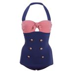 Pretty Attitude Denizci Sailor Pin Up Rockabilly Retro Mayo Mavi, Mavi, M
