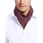 Prettystern %100 ipek kadın erkek bandana boyun fuları, Koyu kırmızı daire, 53/53 cm, Maschine gerollter Saum