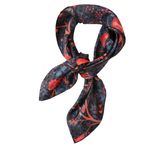 Prettystern Unisex elle sarılmış ipek eşarp ipek fular boyun fuları kadın ve erkek için, 44 Siyah Mavi Kırmızı, 53/53 cm, handgerollter Saum