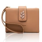 PRETTYZYS Bayan RFID Engelleme Küçük Kompakt Bifold Suni Deri Cep Cüzdan Bayan Mini Cüzdan Bileklik Siyah, Kahve, Small