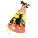 PRETYZOOM 10 Parça Cadılar Bayramı karikatür şapka cin şapkası cadılar bayramı partisi kutlama kiti halloween hallowen büyük harfler cadılar bayramı partisi şapkası Çocuk parti şapkası kağıt