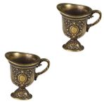 PRETYZOOM 2 Adet Mini Kapaklı Fincan Kurban Çay Kadehi Çekicilik Tutucu Kolye Için Takılar DIY Zanaat Için Pirinç Kadeh Bardakları Çin Drinkware Bakır Erkekler Ve Kadınlar Madalyon Takı