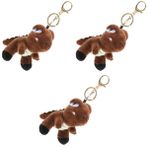 PRETYZOOM 3 Parça Ördek Yavrusu Anahtarlık Yumuşak Dino Oyun Seti Peluş Dolması Mini Hayvan Anahtarlık Dino Peluş Anahtarlık Anahtarlık Kısa Peluş Benzersiz Özlemek Kolye