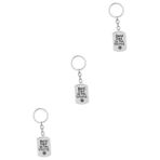PRETYZOOM 3Pcs Day Key Keyring Çanta Keychain Baba En Iyi Süs Babanın Dünyası Çinko Alaşımı Oğuldan Kişiselleştirilmiş Papa The Zarif Dünyalar Yüzük Paslanmaz Erkekler Çelik