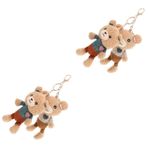 PRETYZOOM 4 Adet Anahtarlık Çanta Kolye Anahtar Kolye Charm Karikatür Ayı Anahtarlık Ayı Anahtarlık Kolye Çanta Çanta Tuşları Doldurulmuş Ayı Anahtarlık Bayan Kısa Peluş Süslemeleri