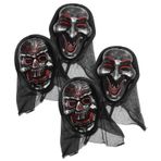 PRETYZOOM 4 Adet Çocuklar Kıyafetleri Korku Maskesi Korkunç Maske İskelet Kostümü Korkunç Film Maskesi Zombi Maskesi Duyu Bütünleme Oyuncakları Korku Şeytan Dikkat Çekici Iskelet Plastik