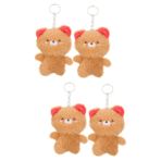 PRETYZOOM 4 Adet Peluş Ayı Kolye Doldurulmuş Ayı Bebek Hayvan 5 Doların Altındaki Peluşlar Sıçan Peluş Doldurulmuş Tembel Peluş Oyuncak Yumuşak Oyuncak Kız Çocuk Anahtarlık Pp Pamuk