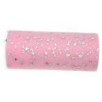 PRETYZOOM Düğün Dekoru 1 Rulo Kendin Yap Tül Parıltılı Tül Kumaş Düğün Örgü Şerit Tül Zanaat Şerit Pullu Kumaş Örgü Tül Kumaş Tül Kumaş Ruloları Polyester Payetler Etek Pembe 15c