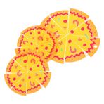 PRETYZOOM Ev Dekoratif Bardak Altlıkları Pizza Şekli Bardak Altlığı Isıtmalı Plastik Bardak Altlıkları Sehpa İçin 3lü Paket