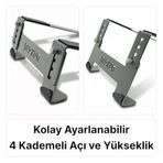 Prexua Stepper Laptop Standı - Notebook Yükseltici Altlık - Metal - Siyah - STP4025 (Siyah, Medium)