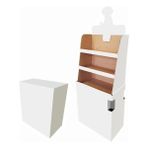 Prigo STD28 36X63,5X178 cm 3 Raflı Dikey Karton Teşhir Standı - Beyaz