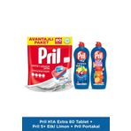 Pril H1A 80 Tablet + Elde 675 ml Limon + Elde 675 ml Portakal Bulaşık Makinesi Deterjanı