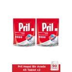 Pril Hepsi Bir Arada Extra 2 x 45'li Paket 90 Yıkama Bulaşık Makinesi Deterjanı Tableti