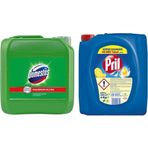 Pril Sıvı Bulaşık Deterjanı 3'lü Güç Limon 4 kg + Domestos Dağ Esintisi 3.5 kg Çamaşır Suyu