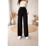 Prilika Dora Trend Kadın Yüksek Bel Bol Paça Siyah Kumaş Pantolon Palazzo Wide Leg