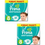 Prima 17+ kg 8 Numara 31 x 2 = 62'li Bebek Bezi Paketi
