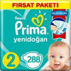 Prima 2 Beden Yenidoğan Bebek Bezi Fırsat Paketi 4 x 72 288 Adet
