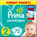 Prima Aktif Bebe 2 Numara Yenidoğan 72'li Bel Bantlı Bez