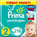 Prima Aktif Bebek No:2 Mini 216 Adet Bebek Bezi