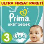 Prima Aktif Bebek No:3 Midi 164 Adet Bebek Bezi