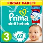 Prima Aktif Bebek No:3 Midi 62 Adet Bebek Bezi