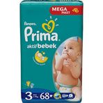 Prima Aktif Bebek No:3 Midi 68 Adet Bebek Bezi