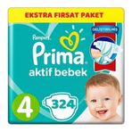 Prima Aktif Bebek No:4 Maxi 324 Adet Bebek Bezi