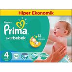 Prima Aktif Bebek No:4 Maxi 74 Adet Bebek Bezi