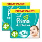 Prima Aktif Bebek No:4+ Maxi Plus 108 Adet Bebek Bezi