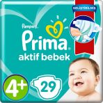 Prima Aktif Bebek No:4+ Maxi Plus 29 Adet Bebek Bezi