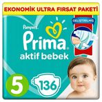 Prima Aktif Bebek No:5 Junior 136 Adet Bebek Bezi