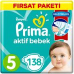 Prima Aktif Bebek No:5 Junior 138 Adet Bebek Bezi