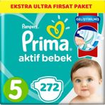 Prima Aktif Bebek No:5 Junior 272 Adet Bebek Bezi