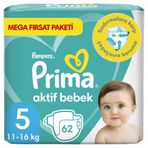 Prima Aktif Bebek No:5 Junior 62 Adet Bebek Bezi