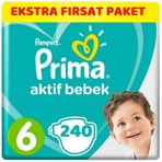 Prima Aktif Bebek No:6 XLarge 240 Adet Bebek Bezi