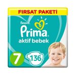 Prima Aktif Bebek No:7 XXLarge 136 Adet Bebek Bezi