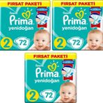 Prima Bebek Bezi 2 Beden-Numara Mini 4-8 Kg 72 Li 3 Paket 216 Adet