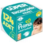 Prima Bebek Bezi 3 Beden 6-10 Kg Midi 124 Adet Süper Ekonomik Pk