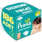 Prima Bebek Bezi 3 Beden 6-10 Kg Midi 186 Adet Ekonomik Fırsat Pk