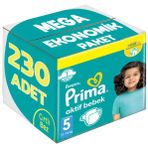 Prima Bebek Bezi 5 Beden 11-16 Kg Junior 230 Adet Mega Ekonomik Pk