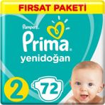 Prima Bebek Bezi Aktif Bebek 2 Beden 72 Adet Fırsat Paketi - 2 Beden 4 - 8 kg 72'li