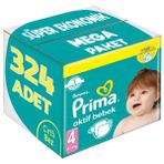 Prima Bebek Bezi Beden:4 (9-14KG) Maxi 324 Adet Süper Ekonomik Mega Pk - 0