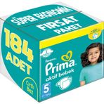 Prima Bebek Bezi Beden:5 (11-16Kg) Junior 184 Adet Super Ekonomik Firsat Pk